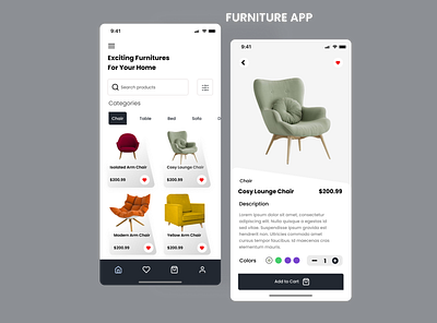 Furniture App app calculator daily design furniture furniture app ui