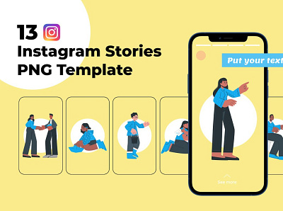 Instagram Stories Template 3d design flat graphic design illustration instagram interaction photoshop stories templates xd