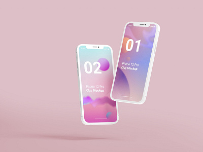 IPhone 12 Pro Clay Mockup 3d clay design flat graphic design iphone mockup product psd template ui ux