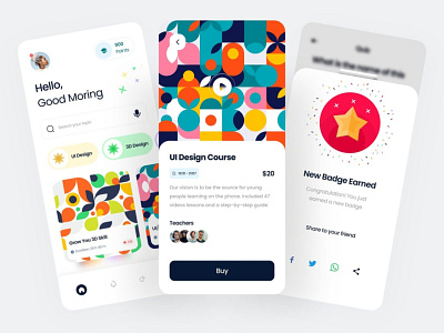Online Education App UI adobe xd app development design education app graphic design illustration mobile app ui user interface ux