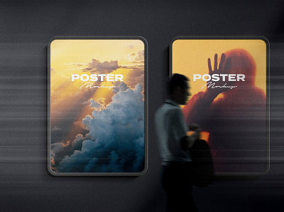 Street & Subway Poster Mockups 3d branding design flat free graphic design motion graphics photoshop poster psd resources templates