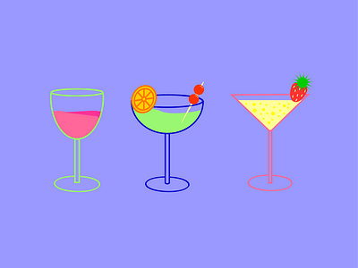 Summertime Cocktails cocktails design drinks flat fun graphic design illustration illustrator mood summer summertime vector
