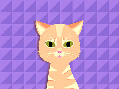 Wick the Cat 2d animal cartoon cat character color creative cute design drawing flat icon identity illustration illustrator kitty love poster purple vector