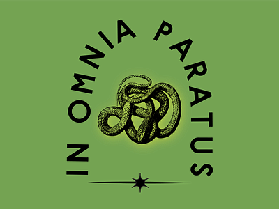 In Omnia Paratus adobe badge concept culture design flat fun graphic green icon illustration illustrator latin logo snake trendy vector