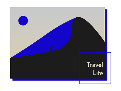 Travel Lite blue branding color desert design designer flat graphic hiking icon illustration illustrator minimalism minimalist modern moon vector