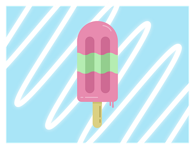 Summersicle blue color design drip effects flat graphic graphic design green hot icon illustration illustrator pink popsicle summer summertime vector