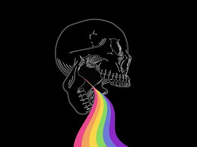 Rainbow Skull art black black and white clean color creative design edgy flat graphic icon illustration illustrator minimal modern rainbow simple skull vector