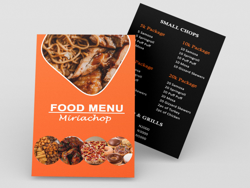 Food Menu Flyer Design By Omowunmi Olawehinmi On Dribbble