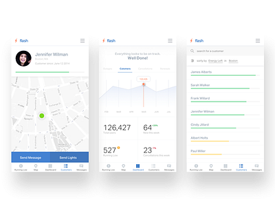 Flash account application dashboard flash map mobile