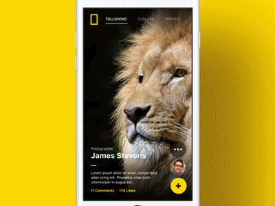 National Geographic - Mobile App app gallery gif interaction mobile national geographic phone profile slide swipe