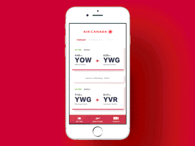 Air Canada - Interaction Demo ae after effects air canada app boarding pass canada gif ottawa principle travel vancouver