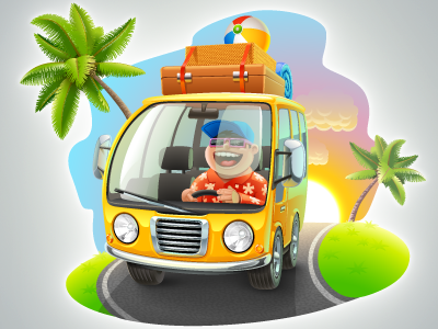 Travel Car Illustration car icon illustration summer travel vector