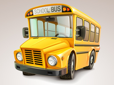 Funny School Bus Illustration car icon illustration travel vector yellow