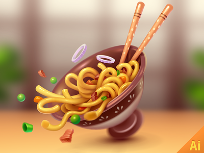 Asian Noodles asian asian food design ericons food icon illustration illustrator kolopach noodles vector