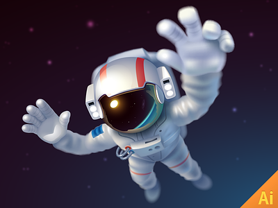 Astronaut astronaut character cosmos ericons icon illustration illustrator kolopach science si fi sky space vector