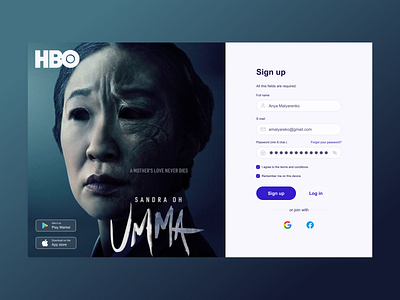 HBO - redesign registration page