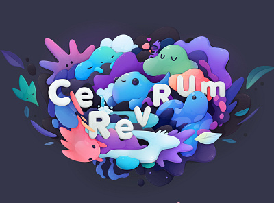 Cerevrum logo illustration abstract branding cartoon character concept design illustration lettering logo vector vr zutto