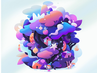 happy new year abstract animation character concept illustration zutto