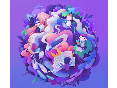 FIGMA illustration abstract cartoon character concept design illustration ui web zutto