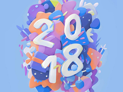 2018 2018 abstract gift illustration lettering print type zutto