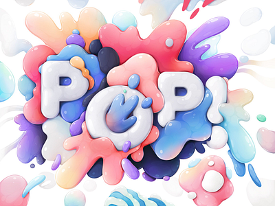 POP lettering abstract illustration lettering procreate zutto