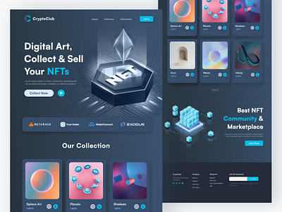 NFT Marketplace Concept bitcoin community crypto design ethereum illustration marketplace nft product ui ux web3 website