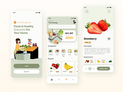 Fresh Organics - Organic Food App Concept