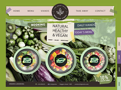 Organic Vegan Food Landing Page UI color palette illustration landing page new style organic food ui vegan