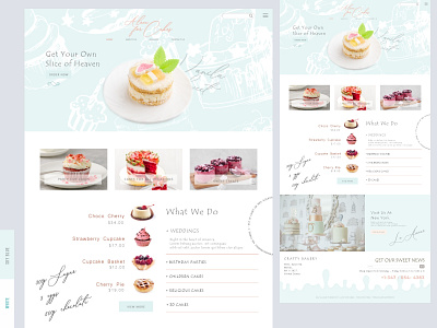 Simple Elegance Web design for a Cake Shop cake cake shop cakeui color palate homepage