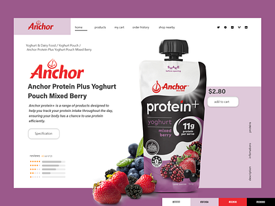 Redesign Anchor Product Landing Page anchor color palette design fonterra landing page mixed berry ui yoghurt