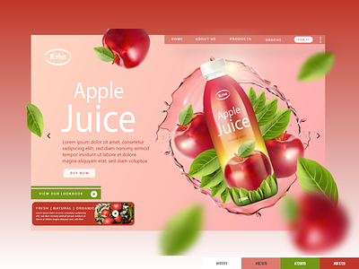Apple Juice Landing Page apple drink apple juice color palette design drinks juice juice ui landing page ui
