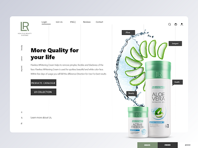 Redesign for LR Beauty product landing page UI aloe vera color palette cream design health landing page lr beauty