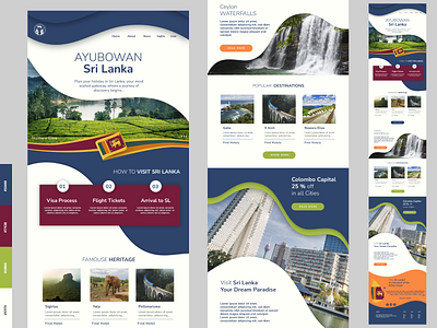 Sri Lanka Tourism Visit Homepage Style ceylon color palette design homepage illustration new one page style sri lanka srilankan tourism uiux