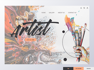 Landing page for an Artist