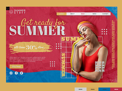 Summer Sale Web Landing Page color palette design landing page sale summer ui uiux vector web