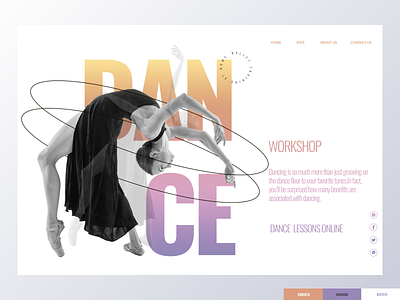 Just Dance ! Landing Web Page for dancers color palette dance dancing design landing landing page ui uiux web website