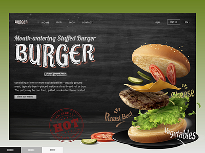 Burger Shop Web Landing Page UI burger burger shop design food landing page online ui uiux website