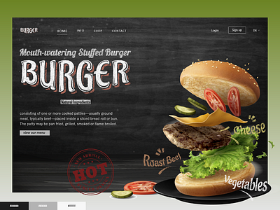 Burger Shop Web Landing Page UI