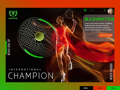 Badminton Recruiting Sport Web Landing Page badminton color palette design illustration image landing page sport ui uiux website