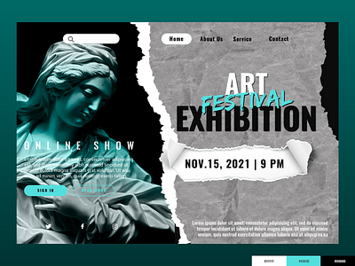 Art Exhibition Web Landing Page UI art art festival artistic exhibition festival landing page ui ux web website