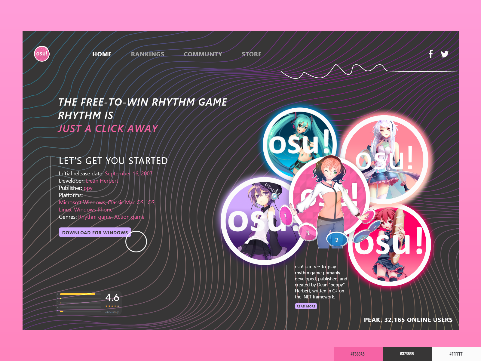 Osu Game Play Redesign Landing Page UI by Rizu Sadaf on Dribbble