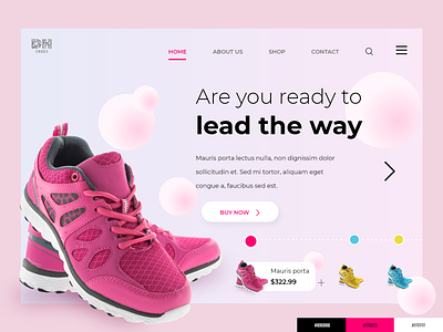 Sports Shoe Landing Page UI color palette design new pink shoe shoe sport ui uiux ux website