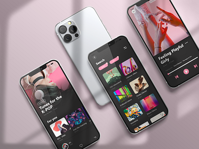 Music Player Mobile Application UI app color palette design mobile music player phone ui uiux