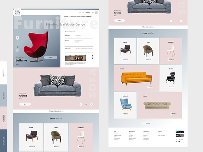 Furniture Online Store Website UI chair color palette design furniture homapage landing page minimalistic new online store sofa ui uiux website