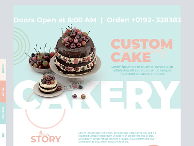 Cake Shop Homepage Style UI 3d cake color palette design illustration landing page new online shop ui uiux website