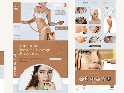 Body Fitness Homepage UI body color palette design facial fitness homepage illustration landing page logo massage new ui uiux website