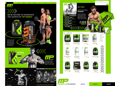 Redesigning Homepage for MP color palette design fitness gym illustration landing page mp musclepharm new uiux website