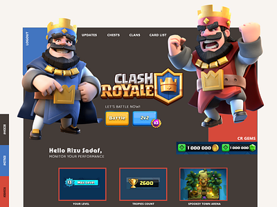 Clash Royale Re-design Website clash royale color palette design homepage illustration landing page mobile game new re design ui uiux web website