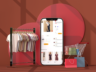 Online Clothing Shopping App and Web app branding clothing color palette design dress e commerce illustration landing page logo new online shopping ui uiux website