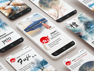 Travel Japan Redesign App app branding color palette design illustration landing page logo new travel ui uiux website